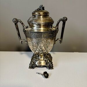 Antique Simpson Hall Miller & Co. Quadruple Silver Plate 1877 Urn Trophy Sugar